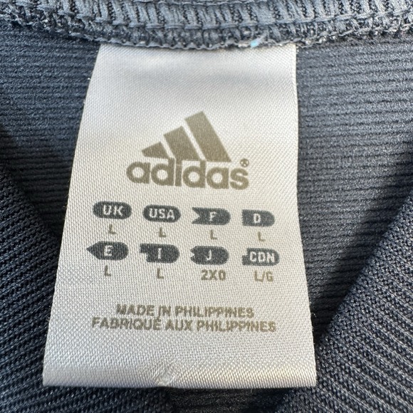 Adidas Long Sleeve Heavyweight‎ Shirt Size L Large Blue Black Stripes Y2K 2006 - Picture 3 of 9